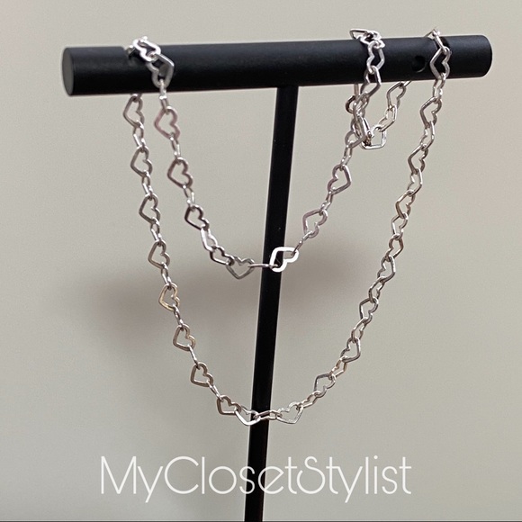 Love HEARTS Sterling Silver Anklet ITALY New 925 Bracelet! - Picture 3 of 9